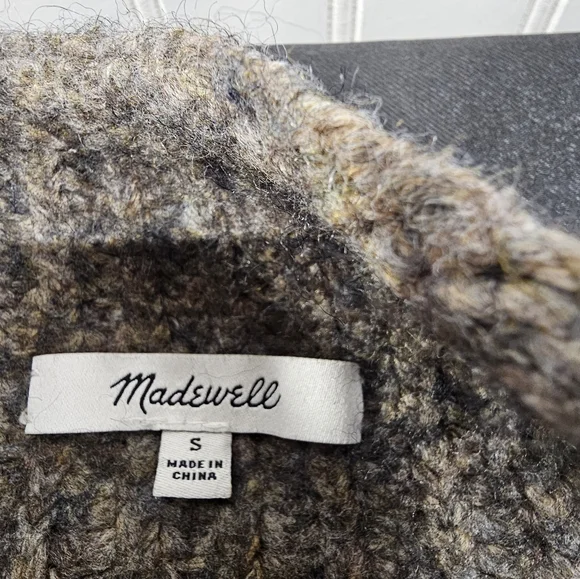 Madewell sweater Mockneck Loretto Women's Heather Otter Brown Small wool… - Picture 4 of 5